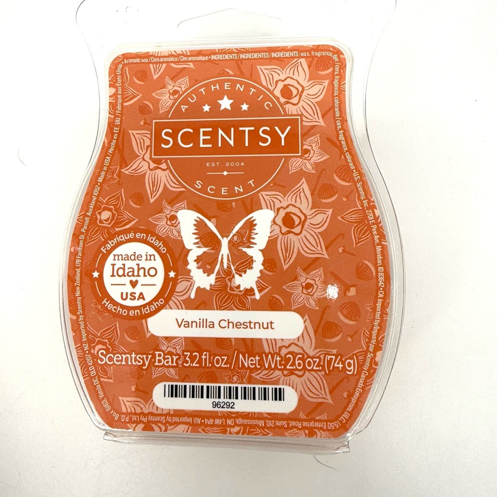 Scentsy Vanilla Chestnut Scent Bar - Warm Orange